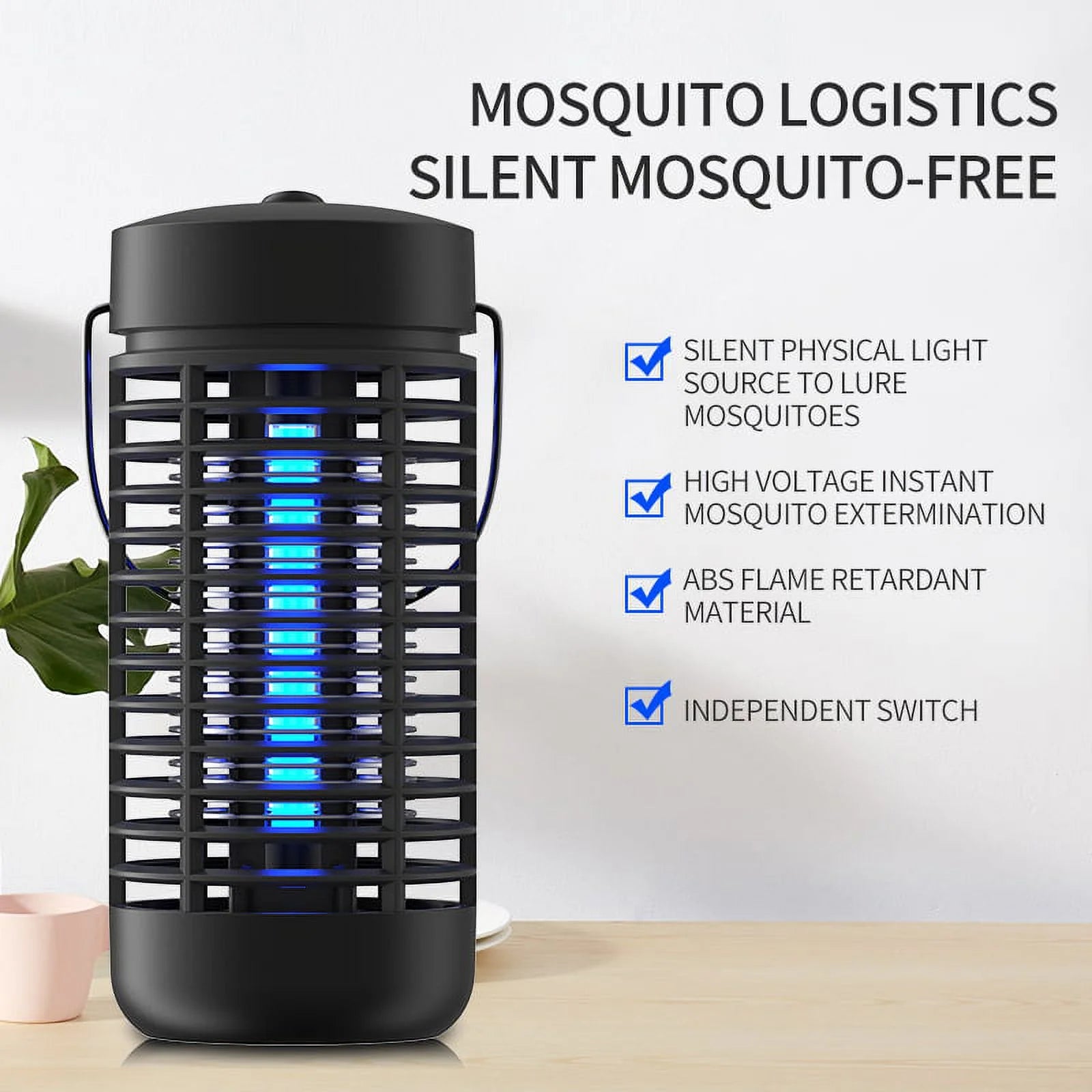 Bug Zapper, 4000V High Powered Electric Mosquito Zapper, Fly Trap for Indoor and Outdoor, Waterproof Mosquito Killer with 15W Mosquito Light Bulb for Home, Bedroom, Kitchen, Office, Backyard